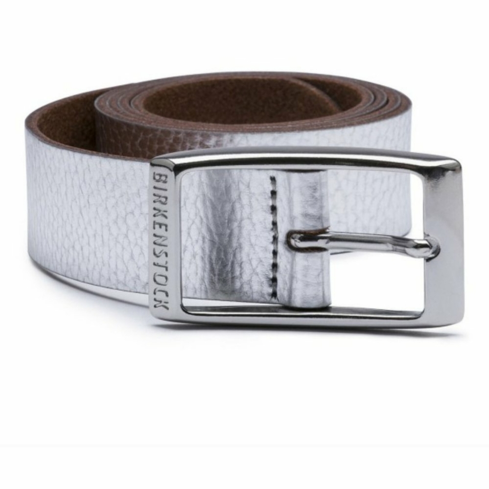 NWT Birkenstock Illinois silver metallic belt